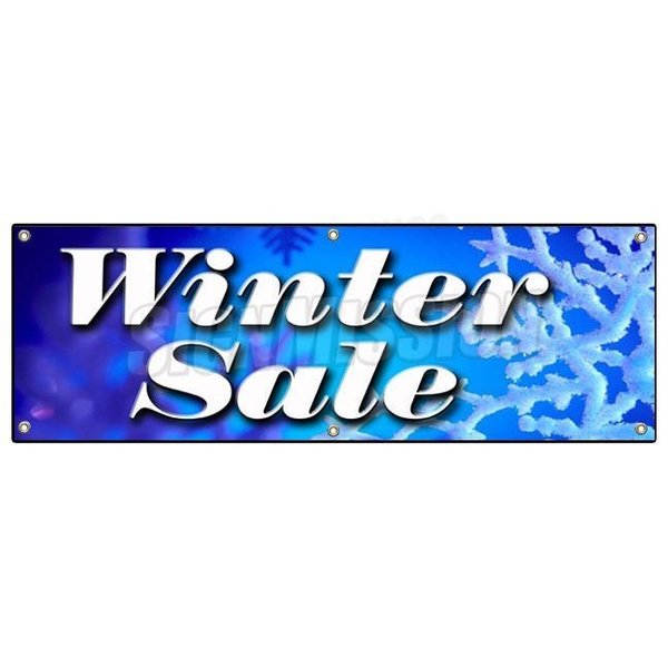 Signmission WINTER SALE BANNER SIGN store wide clearance signs discount 50% save big B-72 Winter Sale